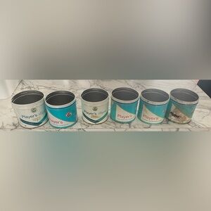 Vintage Tin Can Set - Blue and White